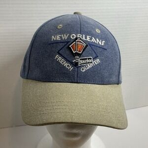 New Orleans French Quarters Cap Hat by Sun Products Baseball Adjustable Blue Tan